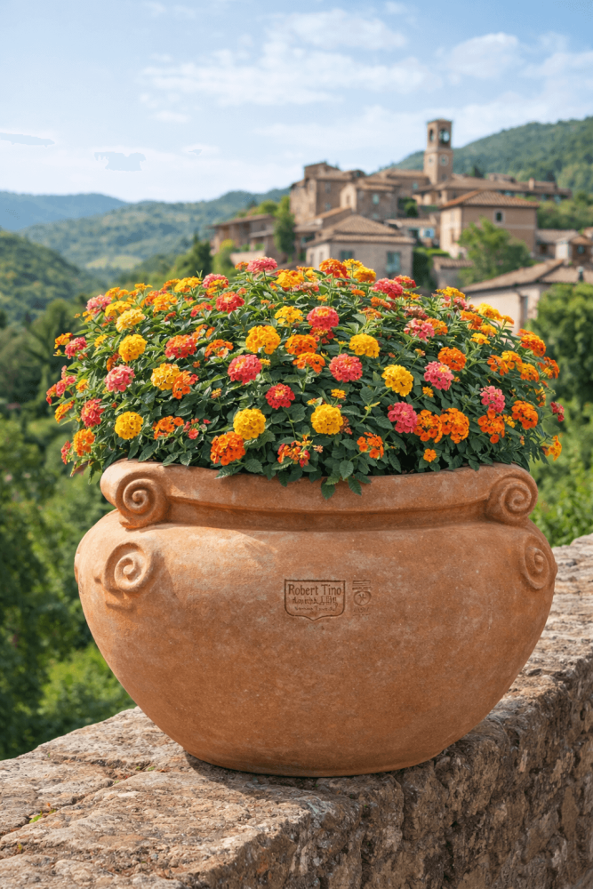 Cachepot Etrusco en terre cuite d’Impruneta au style étrusque classique